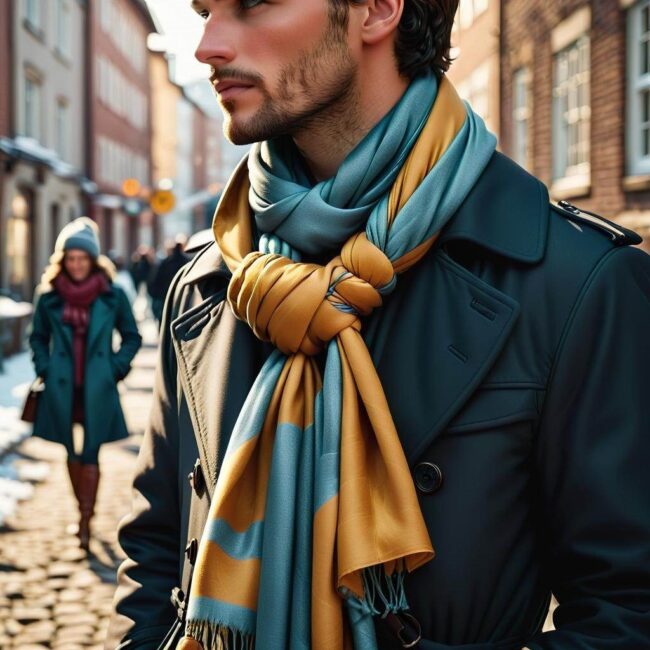 Pomysły na stylowe wiązanie apaszki na płaszczu